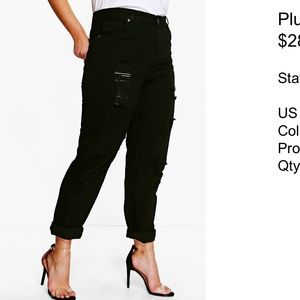 Boohoo plus black mom jeans